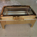 All-gold high-leg square single compartment food warmer - 9l