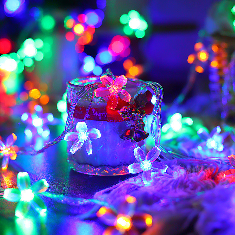 LED light string cherry blossom lights flashing lights bedroom dormitory room layout outdoor waterproof camping lights romantic