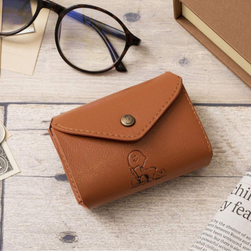 Snoopy cartoon pattern change bag style retro leather card space bag Japanese magazine appendix cute storage bag