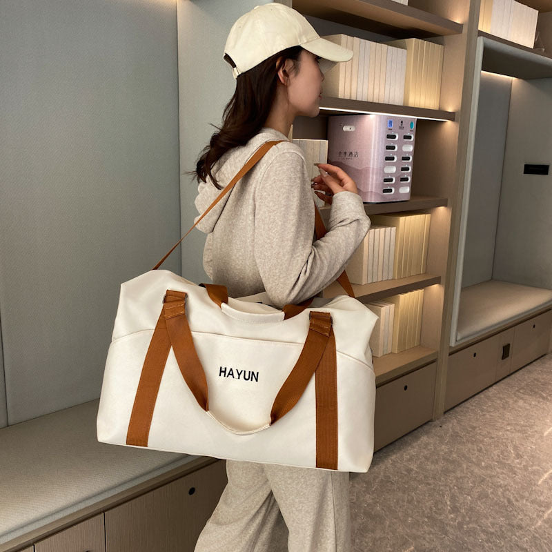 New fitness bag large-capacity travel bag oblique span short-distance business trip luggage bag women's lightweight waterproof clothing storage bag