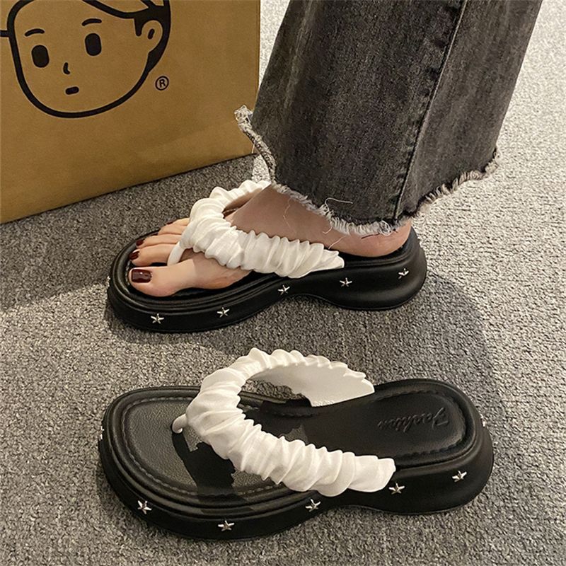 Y2 star flip-flops women's outerwear summer thick sole non-slip heightened flip-flops women's 2024new arrivaleasiest for matchfashion slippers