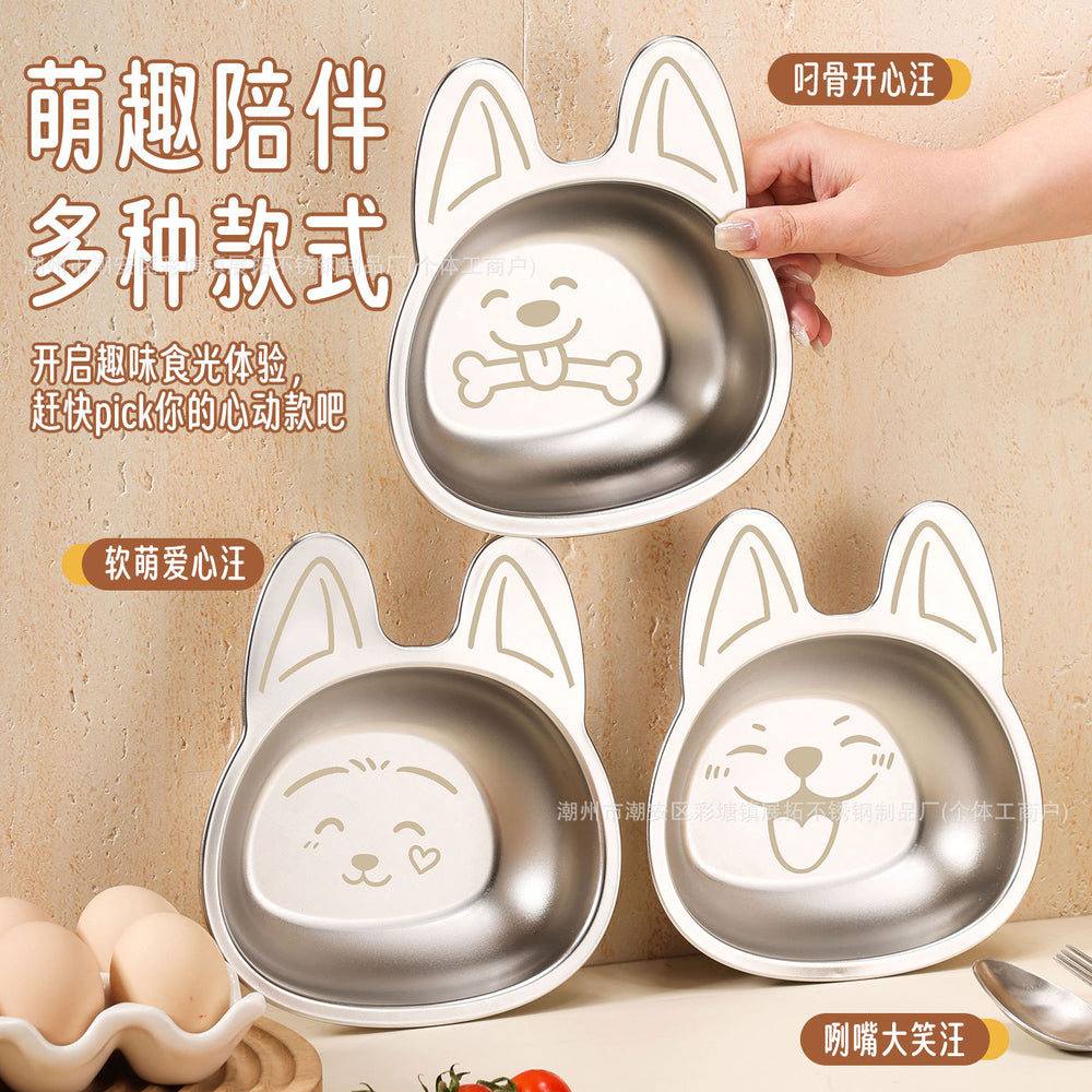 304 stainless steel children's cartoon cute dinner plate fruit plate baby food supplement bowl children's tableware