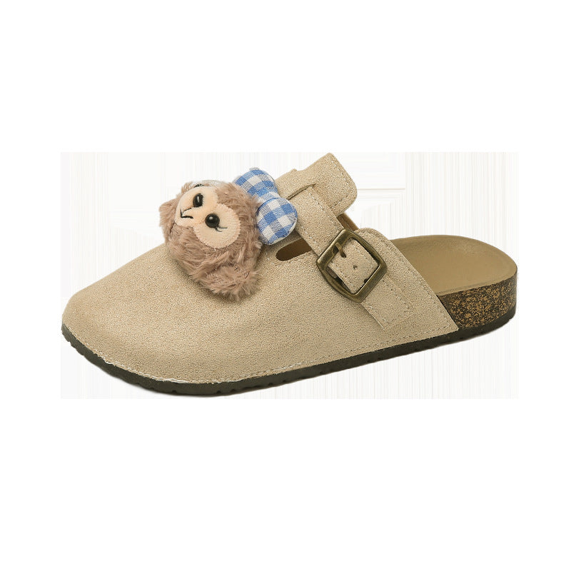 New arrival lazy shoes birkenstock slippers for women spring autum home non-slipoutwear cartoon stylish toe-cap half slippers wholesale