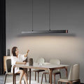 Modern minimalist integrated linear dining table/bar counter pendant light - eye-caring fixture for office, restaurant, and dining room