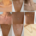 Wholesale heart necklaces: versatile european & american style jewelry, hollow-carved, diamond-accented, multi-layered alloy choker necklace - trendy ins style