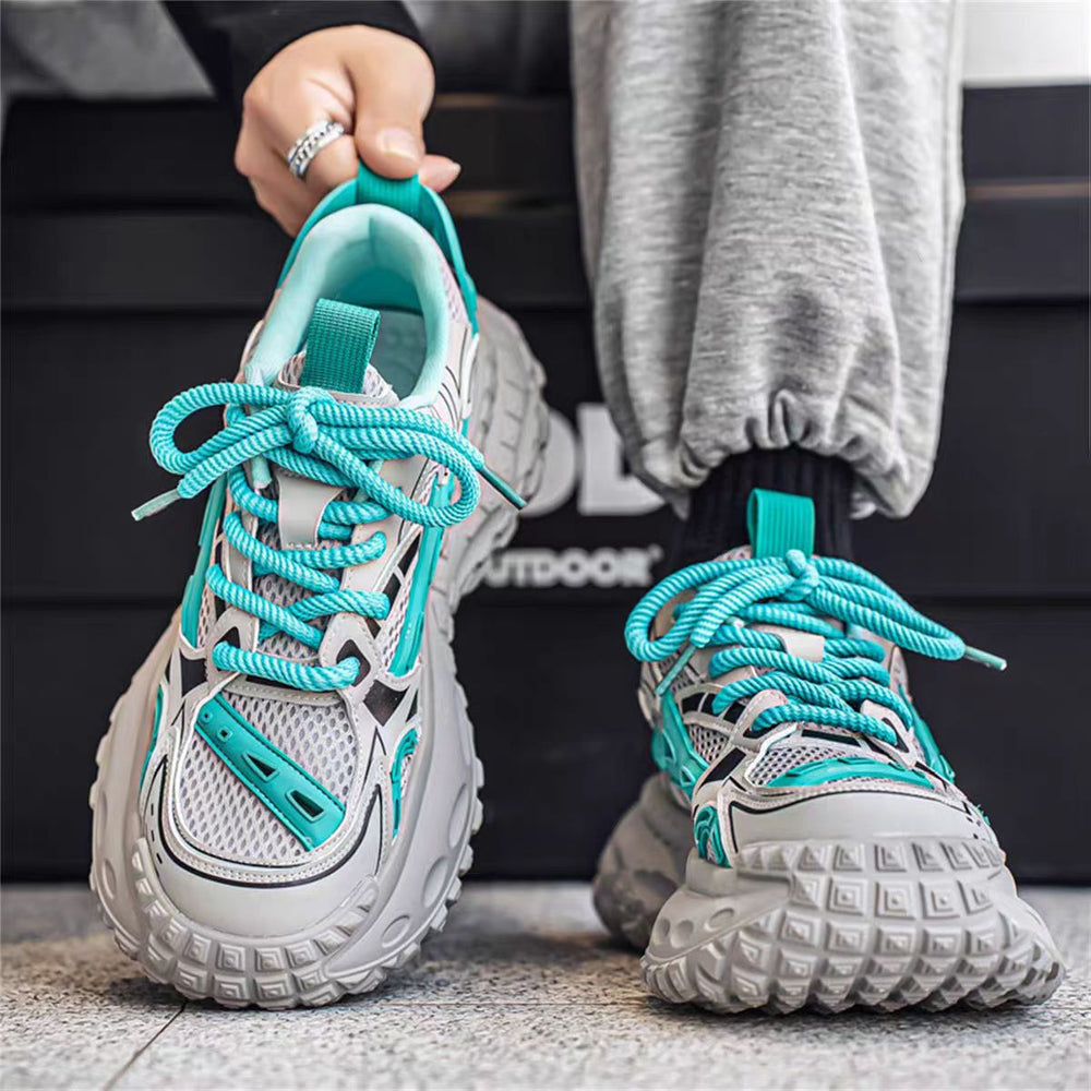 Men's shoes 2026 new summer breathable mesh casual anti-slip height increasing hong kong style trendy brand student sports dad shoes