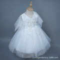Kids' formal dress princess dress new short printed mesh girl's princess dress flower girl wedding dress one piece wholesale foreign trade
