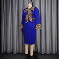 Fall and winternew arrival strap patchworklong sleeves hip skirt silm leopard print bell sleeve party dress dresses