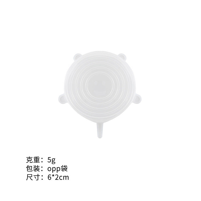 Silicone food storage lid set - 6 piece stretchable airtight bowl covers - food grade silicone reusable square lids