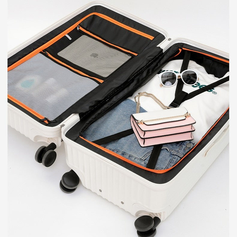 Large capacity 37-point trolley case 30-inch suitcase Thickened suitcase Anti-drop explosion-proof password box Wrapped leather box