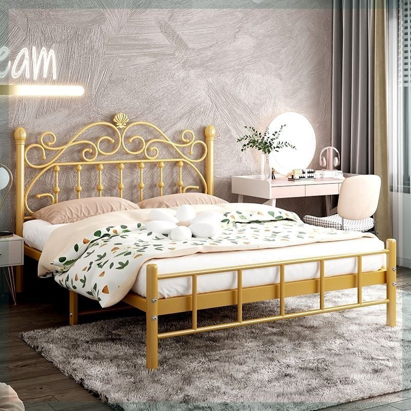 Wrought iron bed - thickened & reinforced, minimalist modern princess bed, trending online 1.8m, double bed, nordic single 1m, iron frame bed