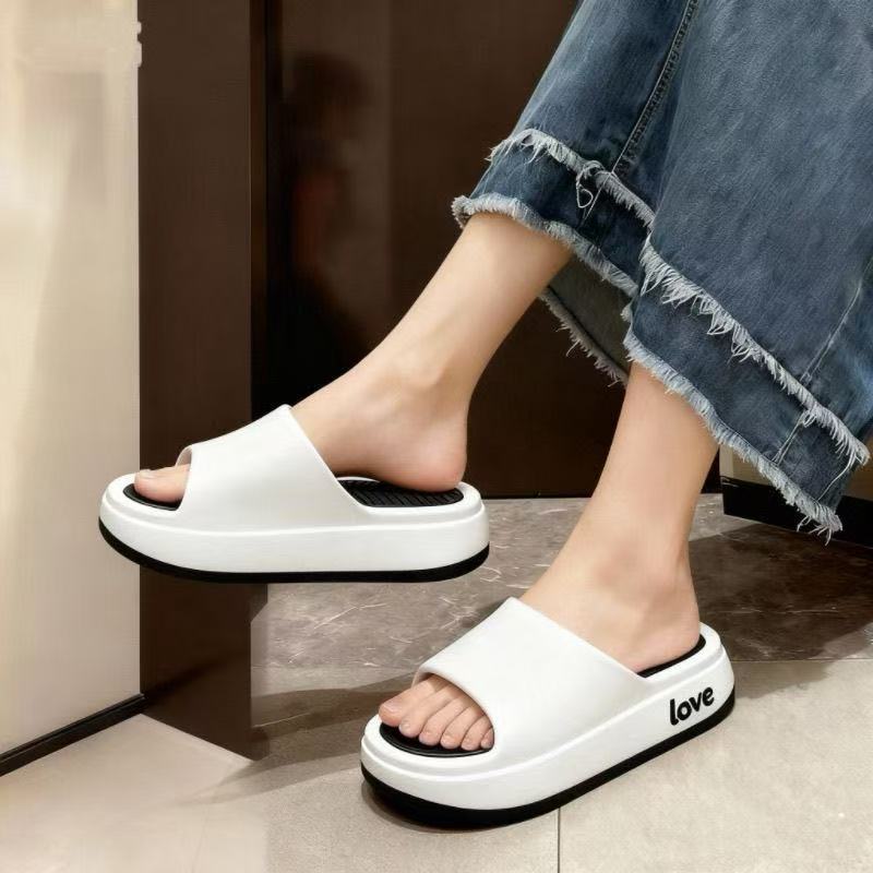 2025 women's summer new style platform slippers - thick-soled, indoor/outdoor, fashionable thong sandals, fairy style cool slippers
