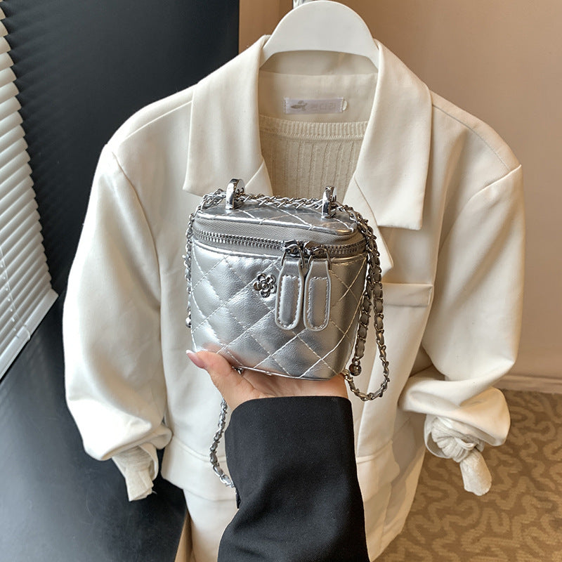 Foreign trade rhombus chain bag women's 2025 new summer niche shoulder messenger bag Korean version popular box bag