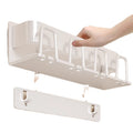 White toothbrush rack, punch-free bathroom toothbrush and mouthwash cup hanging rack, wall-mounted electric toothbrush rack cup