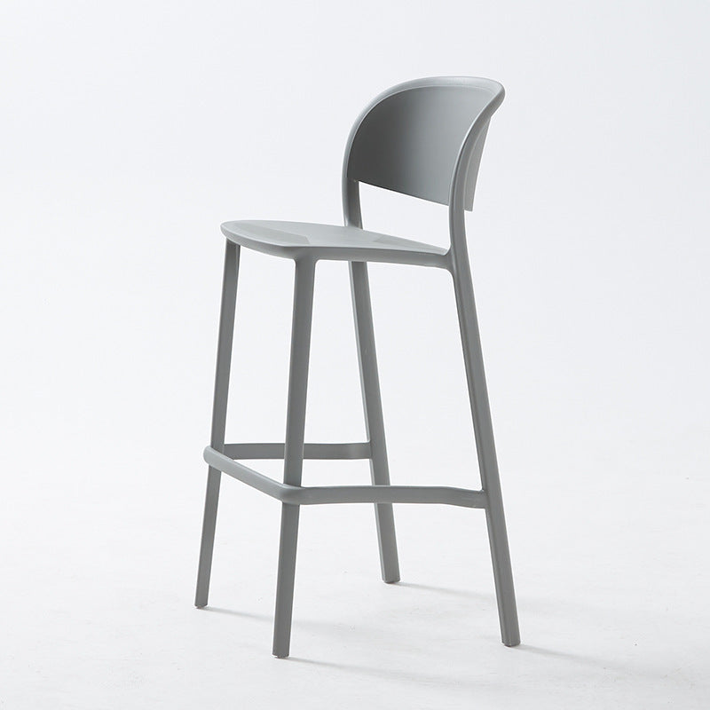 Scandinavian modern casual backrest high chair bar chair stackable outdoor cafe table stool bar chair island chair