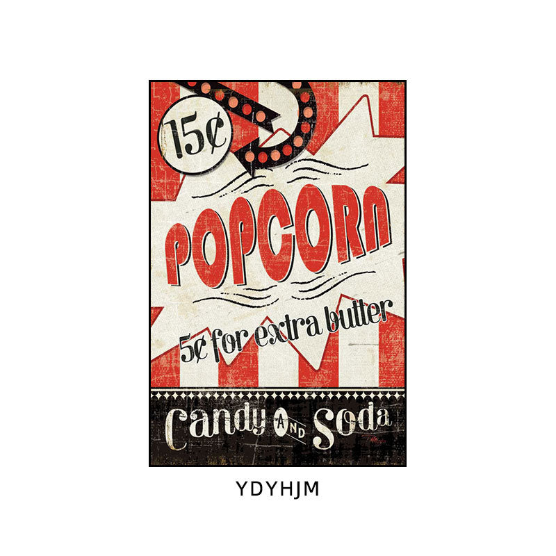Private theater decorative painting retro American home cinema music dining bar box hanging painting cafe wall painting