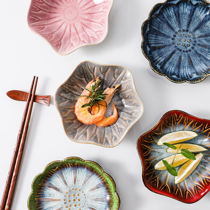 Japanese styleaccessible luxury dipping dish seasoning dish ceramic bone spitting dish small dish sauce and vinegar plate seasoning dish for home cold dish dish