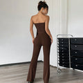 women's foreign trade sexy street fashion set - spring/summer new bandeau top and pants two-piece outfit