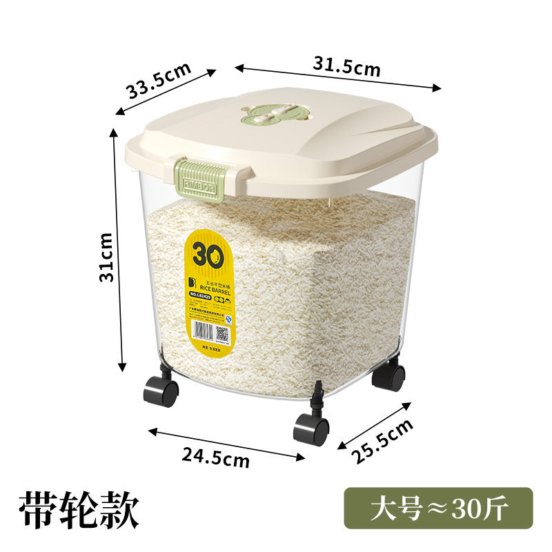 Grains Storage Sealed Box Food Grade Rice Noodle Storage Container Insect-proof and Moisture-proof 10kg High-end Household Rice Bucket