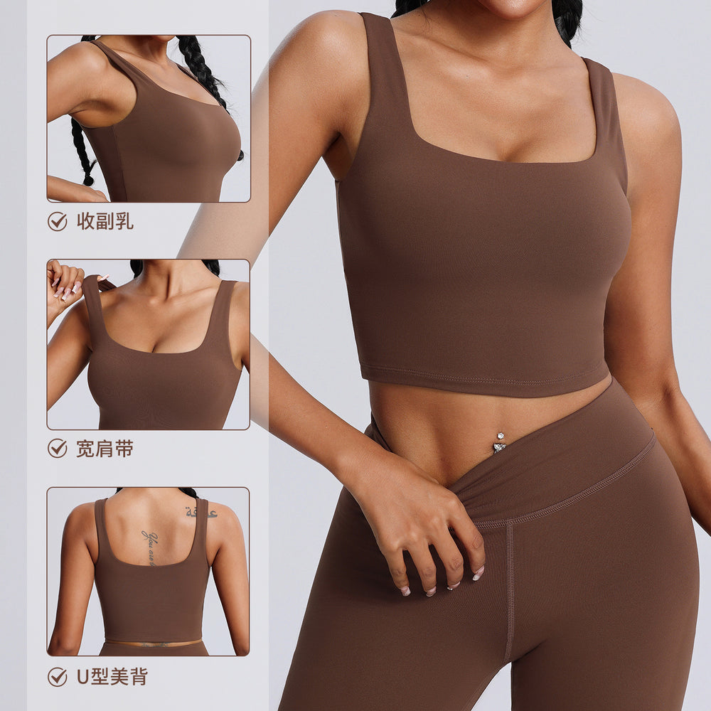 Lulu-inspired lycra sports bra for women - shockproof, butter-soft, running, fitness, and yoga vest with padded cups