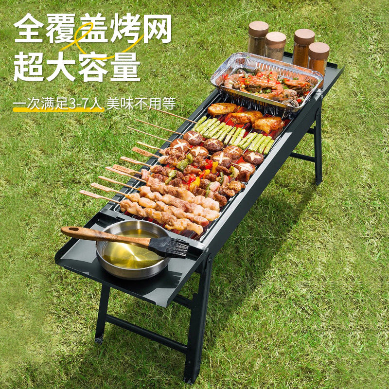 Portable multifunctional bbq grill - foldable all-in-one stove for home, restaurant, charcoal grilling, camping, and outdoor use