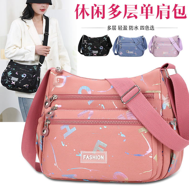 New multi-compartment shoulder bag Macaron mother bag light and casual large-capacity multi-functional messenger bag women's bag