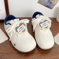 Versatile round-toe student sneakers, sweet style flat shoes, 2026 spring new collection, collegiate style color block german army trainers