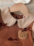 spring newborn & toddler preppy style shirt knit patchwork princess sleeve top & plaid pleated skirt two-piece set