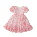 girl's pastoral style floral dress medium longprintingfashion style kids beach skirt fresh skirt
