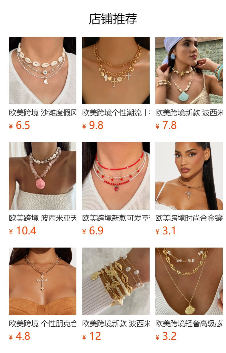 Wholesale cross necklaces: european & american cross-border accessories, unique design, affordable luxury, sweet & cool, hip-hop style necklaces for women