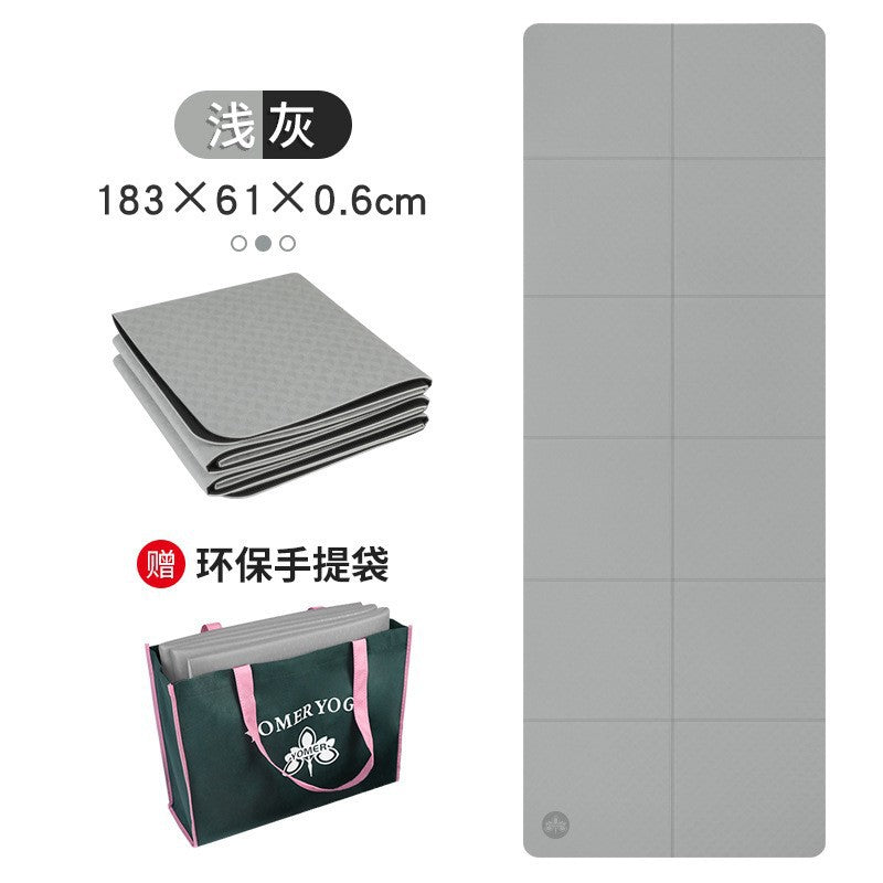 tpe folding yoga mat, 4mm thin portable outdoor eco-friendly odorless balance mat for sports and fitness