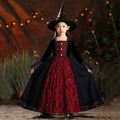 Halloween children's costume drama performance mesh witch cloak witch cross-border clothing girls' witch dress