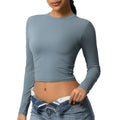 Ready-to-ship cross-border high-stretch quick-dry t-shirt yoga top pilates running workout fitness yoga long sleeve top