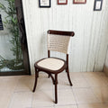 17 holes-rope back-rattan seat board-black walnut color