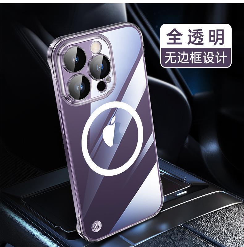 Suitable for iphone 16 electroplated pc frameless mobile phone case 15 transparent apple 14 comes with lens film all-inclusive hard case