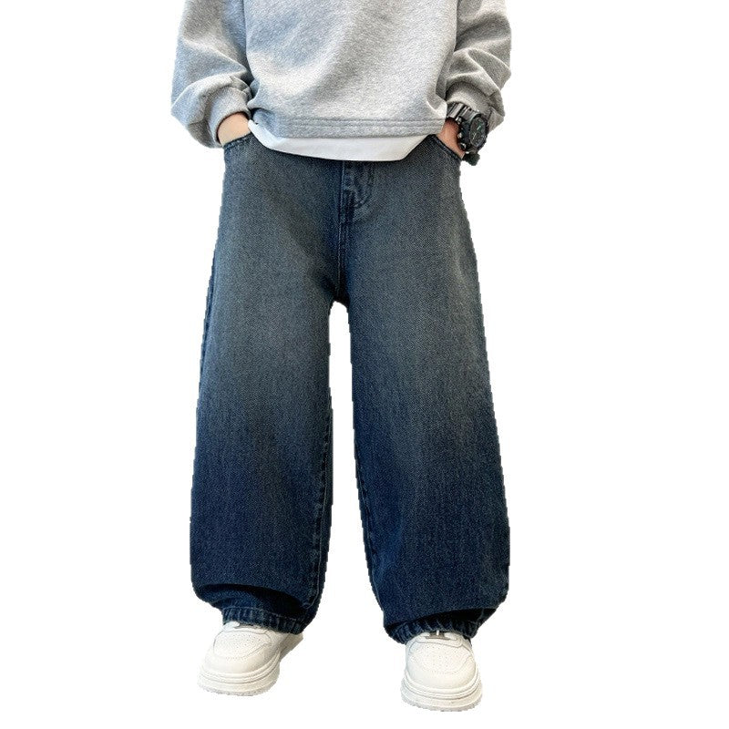 Boys' jeans - spring/autumn collection  - new styles for mid-to-large children - autumn wear - kids' pants - boys' trousers - straight leg