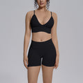 Camisole backless sports bra seamless yoga set quick-dry tight butt-lifting shorts outfit quick-dry running fitness apparel