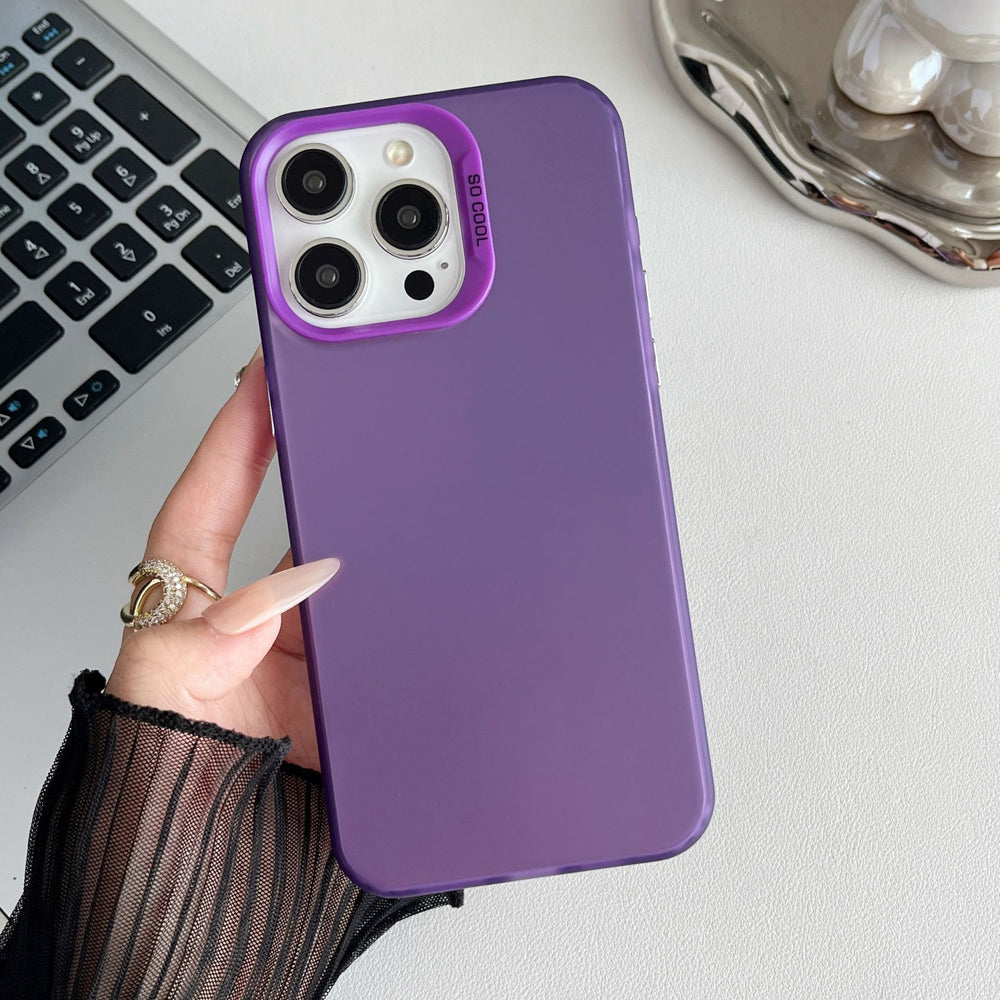Suitable for apple 15promax skin-feeling protective case iphone14 laser imd pure color material color silver mobile phone case