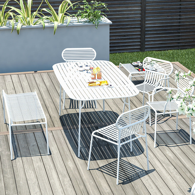 Simple wrought iron open-air table and chair combination balcony courtyard outdoor garden coffee shop milk tea shop outside leisure tables and chairs