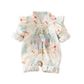 Baby spring & fall romper - 100-day & first birthday super cute princess style - chinese inspired autumn outfit - stylish double layer outdoor wear for baby girls