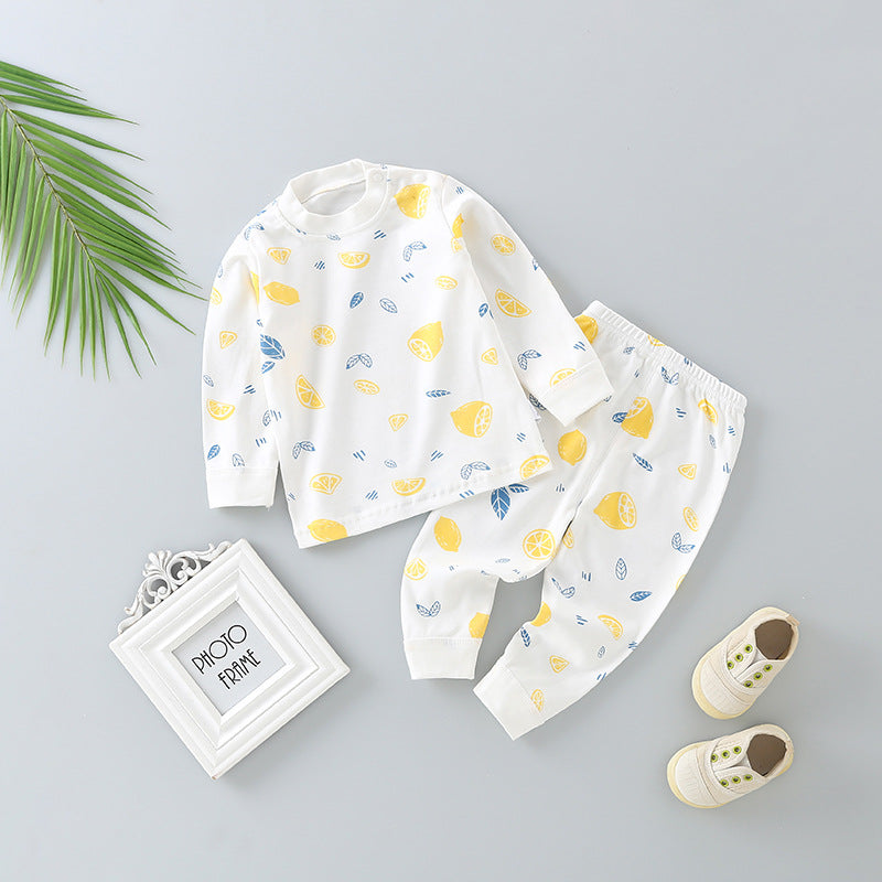 Baby autumn clothessuitpure cottonkidsintimatesbaby clothes boys autumn pants girls cotton pajamas spring & fallheattech