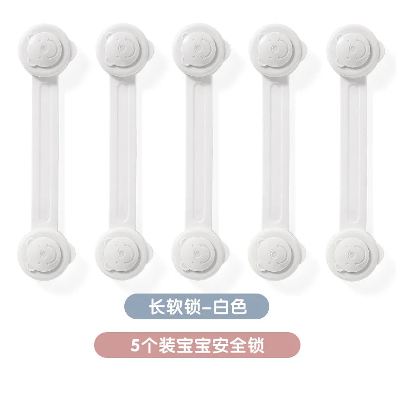 Wholesale double-lock child safety drawer locks - anti-pinch hand protection strips for baby safety - childproof door lock buckles & hook locks