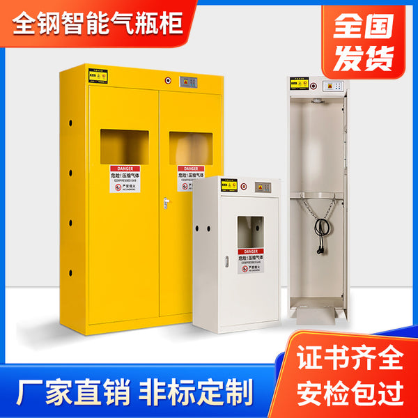 Laboratory Intelligent Full Steel Belt Alarm Cylinder Acetylene Oxygen Double Bottle Safety Storage Cabinet Gas Cylinder Cabinet Manufacturer
