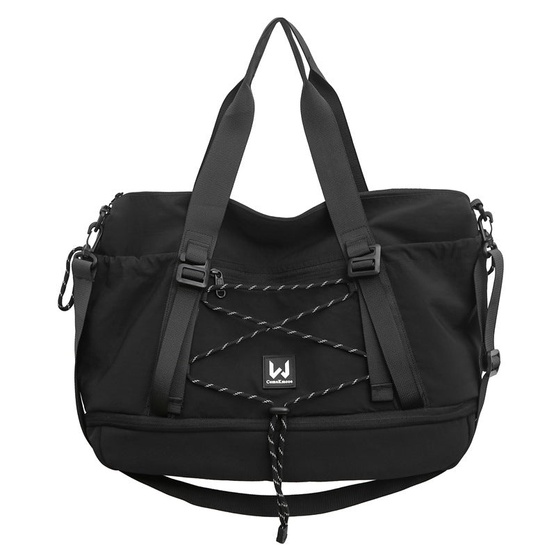 Cross-border 2025 new lightweight shoulder bag men's and women's large-capacity solid color handbag outdoor sports Oxford cloth backpack