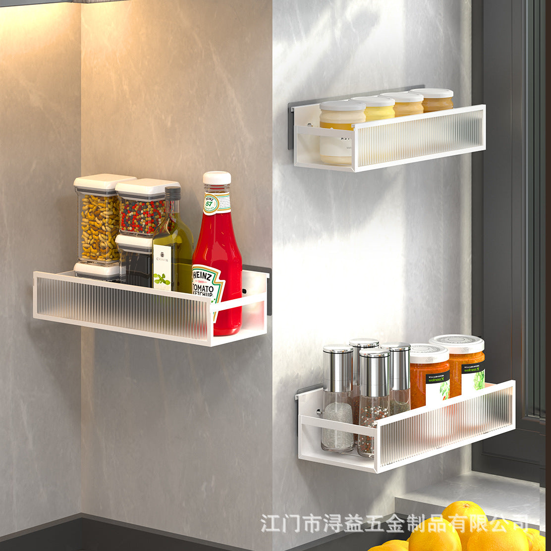 Source Factory Kitchen Shelf Acrylic Refrigerator Rack Side Hanging Multi-layer Magnetic Non-punching Seasoning Storage Rack