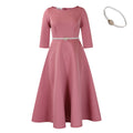 C8600   fall/winter new european and american solid color swing dress elegant evening gown foreign trade dress