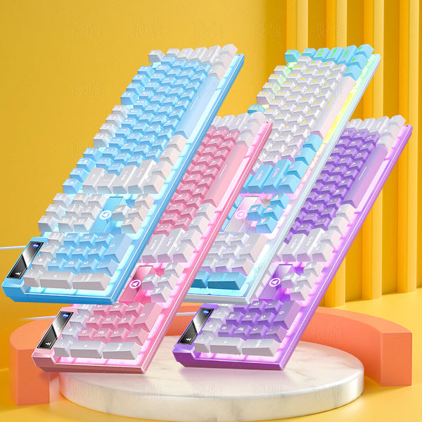 Silver Carving K500 game wired keyboard color matching luminous mechanical feel desktop computer accessories  batch