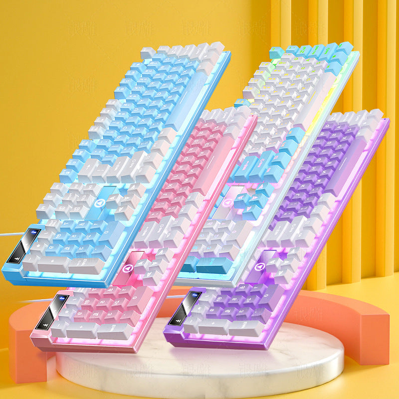 Silver sculpt k500 wired gaming keyboard - colorful backlit, mechanical feel, desktop pc accessory - cross-border wholesale for aliexpress