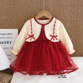 Girls' princess dress - new autumn collection, toddler tulle skirt, korean style, chic baby girl faux two-piece dress - wholesale