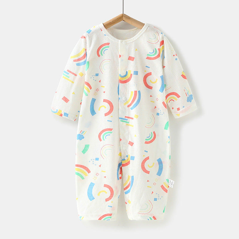 Wholesale baby rompers - spring/summer lightweight air conditioning suits, baby pajamas, long-sleeve onesies, crawling suits, newborn clothes